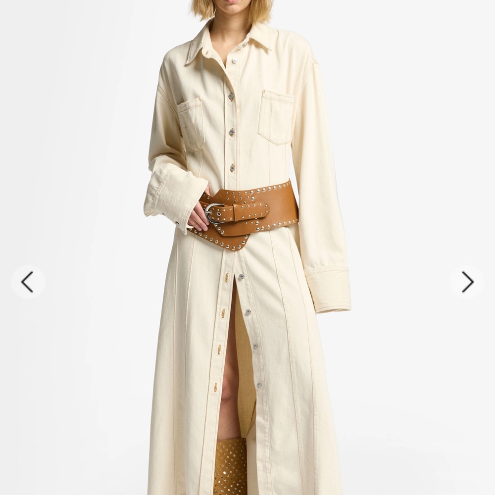 7 for all mankind denim maxi shirtdress